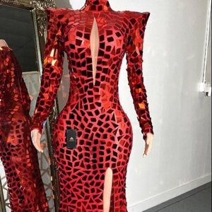 Zola Red Mirror Dress